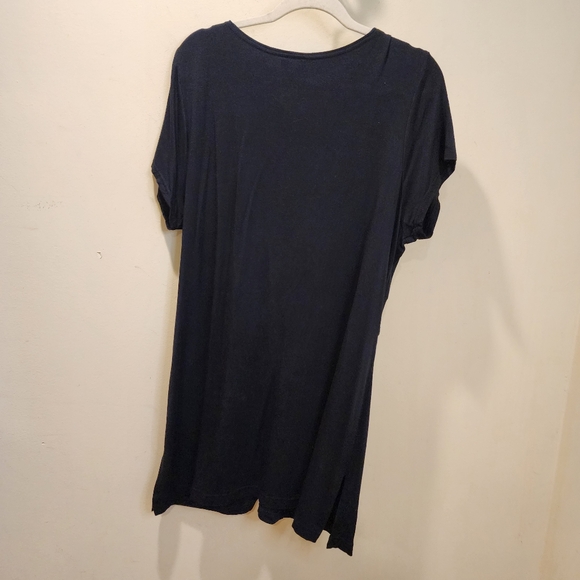 DOTTI Elegant Black Short Sleeve Top with Embellished Ring Size 1X - Picture 9 of 10